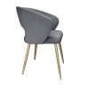 Krzesło AURA welurowe szare z złotymi nogami