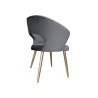 Krzesło AURA welurowe szare z złotymi nogami