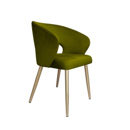 Krzesło tapicerowane AURA zielone BL75 z nogami złotymi