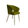 Krzesło tapicerowane AURA zielone BL75 z nogami złotymi