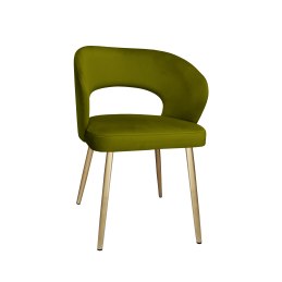 Krzesło tapicerowane AURA zielone BL75 z nogami złotymi