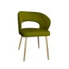 Krzesło tapicerowane AURA zielone BL75 z nogami złotymi