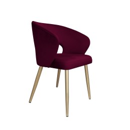 Krzesło AURA welur MG02 śliwka nogi złote