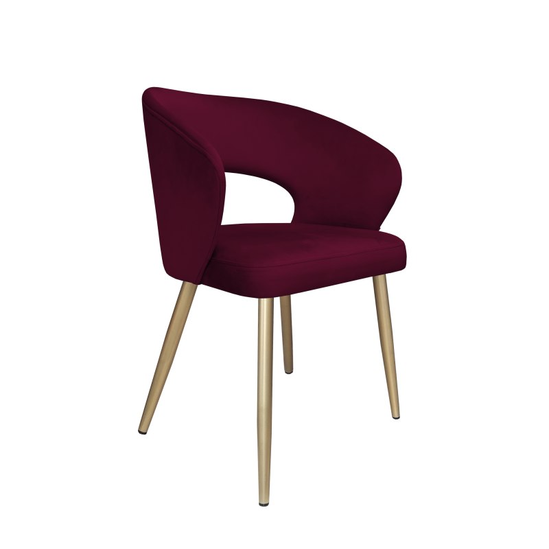 Krzesło AURA welur MG02 śliwka nogi złote