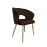 Krzesło AURA welur MG05 brąz złote nogi