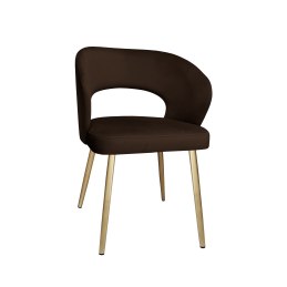 Krzesło AURA welur MG05 brąz złote nogi