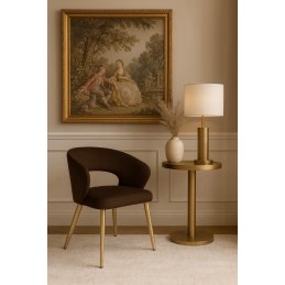 Krzesło AURA welur MG05 brąz złote nogi