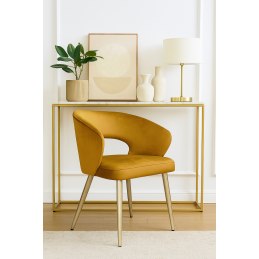 Krzesło tapicerowane AURA MG15 miodowy, nogi złote