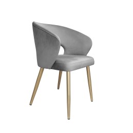 Krzesło AURA welurowe MG17 szary, nogi złote