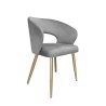 Krzesło AURA welurowe MG17 szary, nogi złote