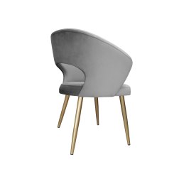 Krzesło AURA welurowe MG17 szary, nogi złote