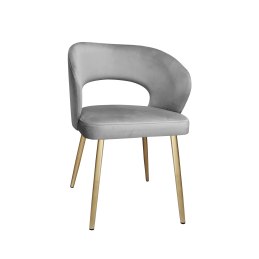 Krzesło AURA welurowe MG17 szary, nogi złote