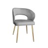 Krzesło AURA welurowe MG17 szary, nogi złote