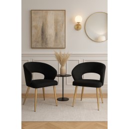 Krzesło AURA welurowe z złotymi nogami MG19