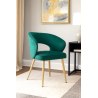 Krzesło AURA welurowe MG20 turkus z złotymi nogami