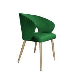 Krzesło AURA welur zielone z złotymi nogami