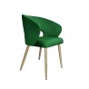 Krzesło AURA welur zielone z złotymi nogami