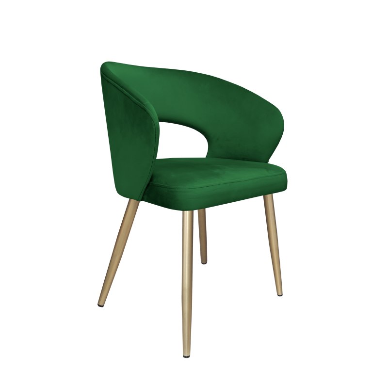 Krzesło AURA welur zielone z złotymi nogami