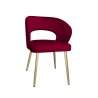 Krzesło AURA welur MG31 – czerwone, nogi złote