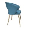 Krzesło AURA welur MG33 niebieskie, nogi złote