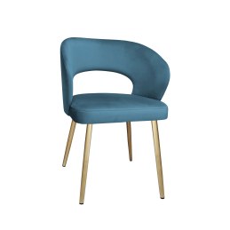 Krzesło AURA welur MG33 niebieskie, nogi złote