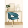 Krzesło AURA welur MG33 niebieskie, nogi złote