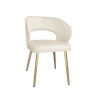 Krzesło AURA tapicerowane welurem, nogi złote