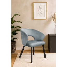 Krzesło tapicerowane AURA na czarnej nodze PROFIL BL06 do jadalni salonu