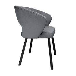 Krzesło tapicerowane AURA na czarnej nodze PROFIL BL14 do jadalni salonu