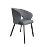 Krzesło tapicerowane AURA na czarnej nodze PROFIL BL14 do jadalni salonu