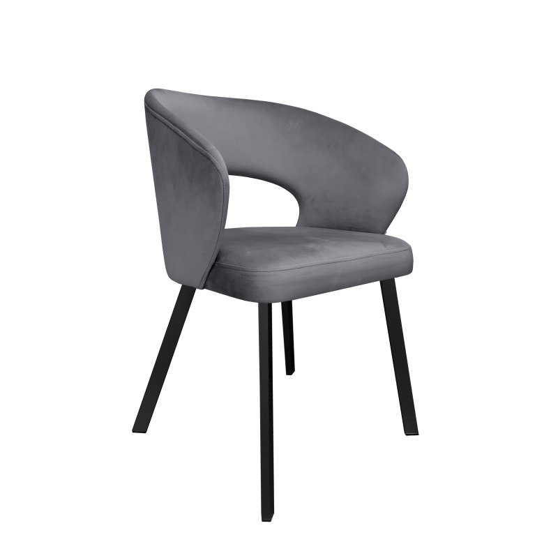 Krzesło tapicerowane AURA na czarnej nodze PROFIL BL14 do jadalni salonu