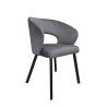 Krzesło tapicerowane AURA na czarnej nodze PROFIL BL14 do jadalni salonu