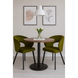 Krzesło tapicerowane AURA na czarnej nodze PROFIL BL75 do jadalni salonu