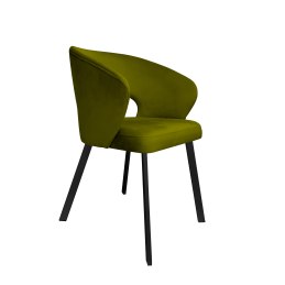 Krzesło tapicerowane AURA na czarnej nodze PROFIL BL75 do jadalni salonu