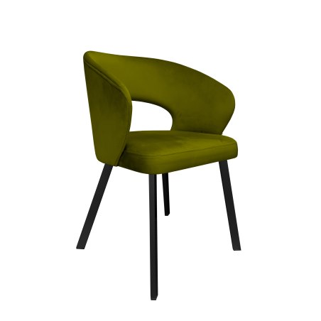 Krzesło tapicerowane AURA na czarnej nodze PROFIL BL75 do jadalni salonu