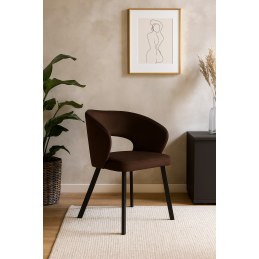 Krzesło AURA welur MG05 brąz na czarnej nodze