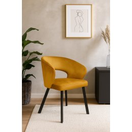 Krzesło AURA welur MG15 miodowy na czarnej nodze