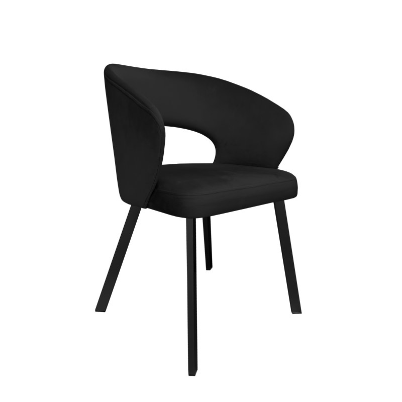 Krzesło tapicerowane AURA na czarnej nodze PROFIL MG19 do jadalni salonu