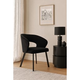 Krzesło tapicerowane AURA na czarnej nodze PROFIL MG19 do jadalni salonu