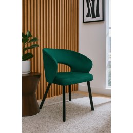 Krzesło tapicerowane AURA na czarnej nodze PROFIL MG20 do jadalni salonu