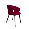 Krzesło AURA tapicerowane welurem MG31 czerwone na czarnych nogach