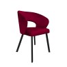 Krzesło AURA tapicerowane welurem MG31 czerwone na czarnych nogach