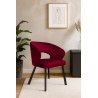 Krzesło AURA tapicerowane welurem MG31 czerwone na czarnych nogach