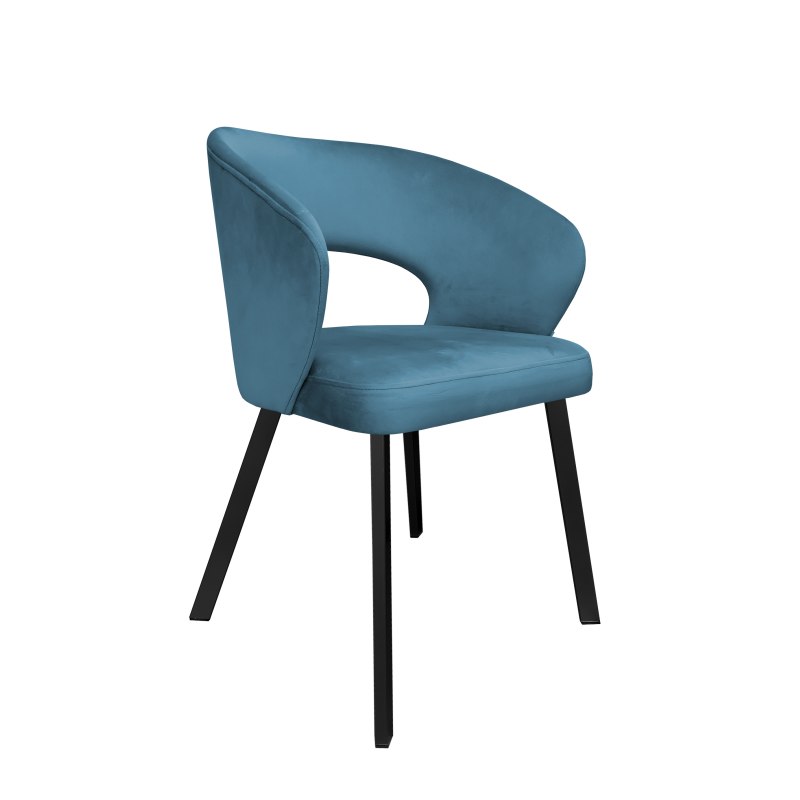 Krzesło tapicerowane AURA na czarnej nodze PROFIL MG33 do jadalni salonu