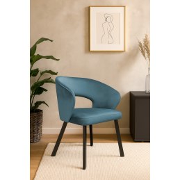 Krzesło tapicerowane AURA na czarnej nodze PROFIL MG33 do jadalni salonu