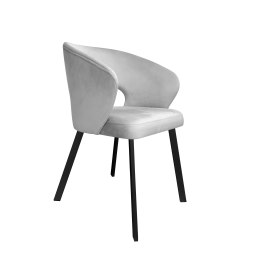 Krzesło AURA welurowe MG39 jasny szary na czarnej nodze