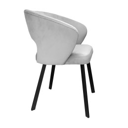 Krzesło AURA welurowe MG39 jasny szary na czarnej nodze