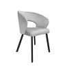 Krzesło AURA welurowe MG39 jasny szary na czarnej nodze