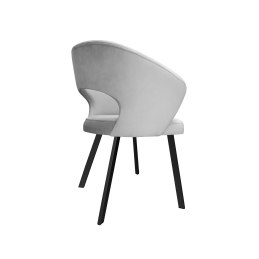 Krzesło AURA welurowe MG39 jasny szary na czarnej nodze