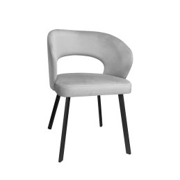 Krzesło AURA welurowe MG39 jasny szary na czarnej nodze
